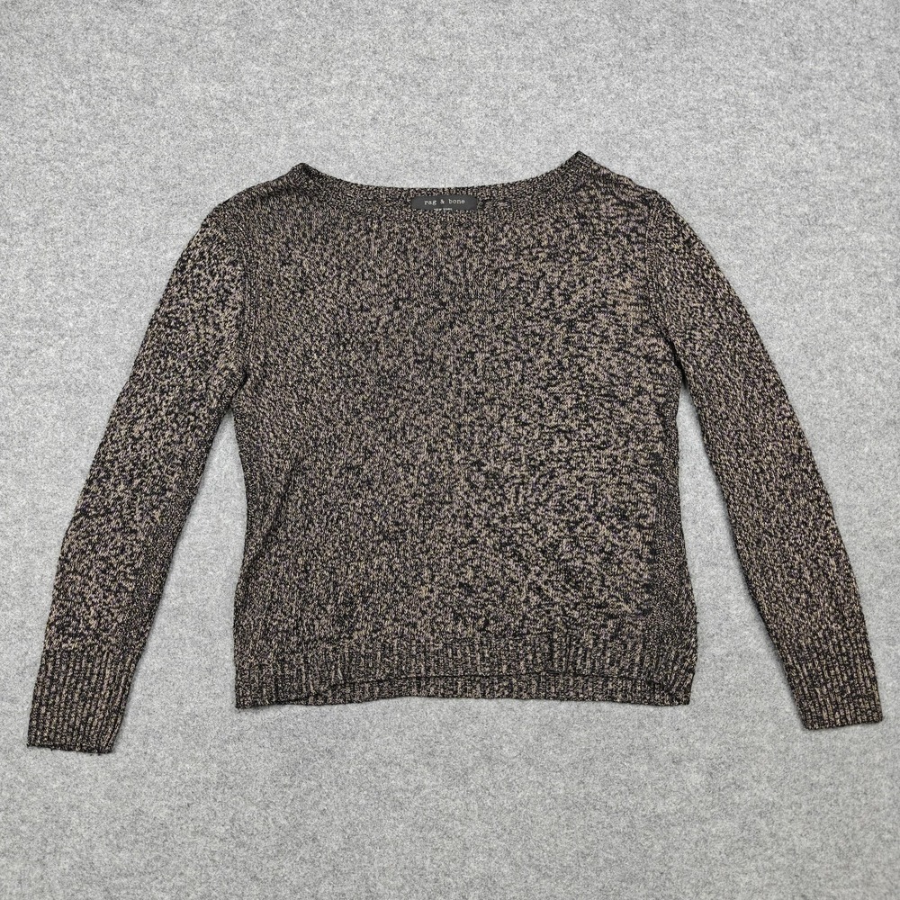 Rag & Bone Sweater Womens XS‎ Black Viscose Angora Knit Lightweight Crewneck